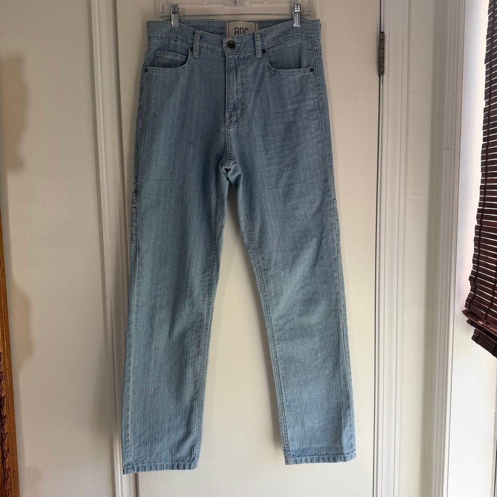 BDG Urban Outfitters Womens Straight Carpenter Jeans Light Wash Pinstripe 28